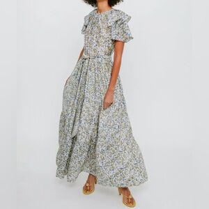 Mirth Dress Vienna‎ Silk Cotton Belted Ruffle Cottagecore Praire Boho Maxi XS